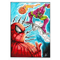 Spiderman Vs Green Goblin Original Art